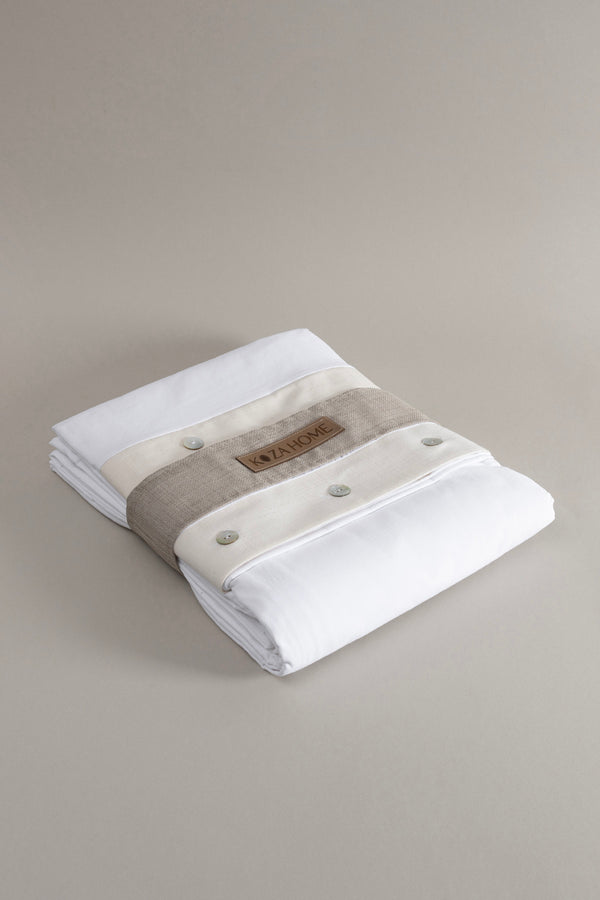 Dave Fildişi Çift Kişilik Nevresim Takımı 4 Yastık 200x220 5043