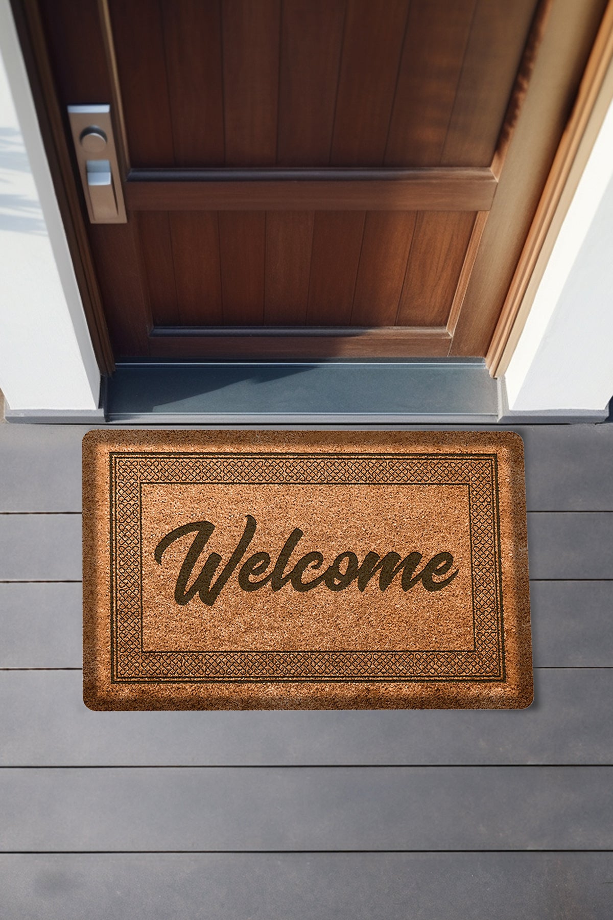 Dekoratif Welcome Kahverengi Kapı Önü Paspası 462702