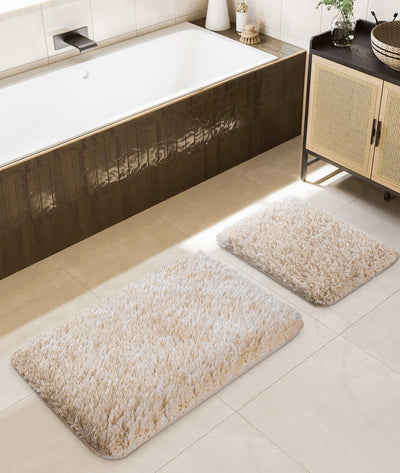 Douro Shaggy Bej 2'li Banyo Paspası 60 x 100 - 50 x 60