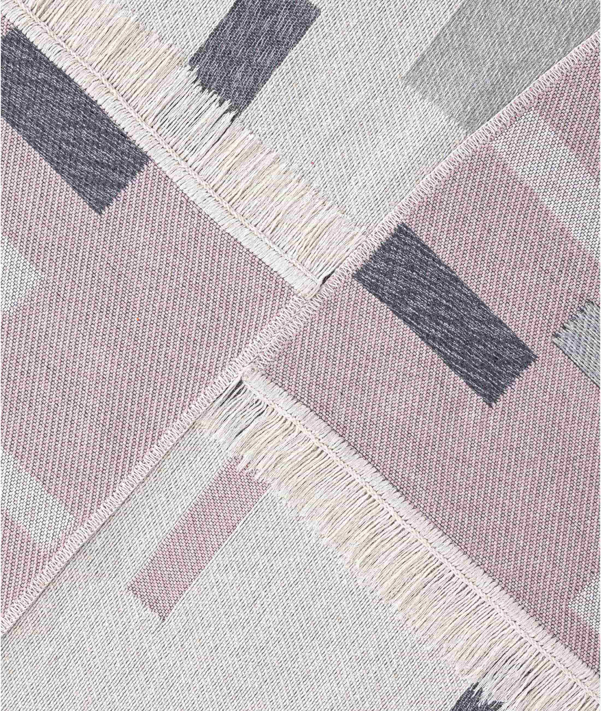 Duo Krem Gri Çift Taraflı Yıkanabilir Dokuma Kilim 24246A