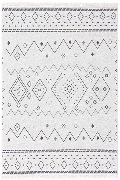 Duo Krem Gri Çift Taraflı Yıkanabilir Dokuma Kilim 24247A