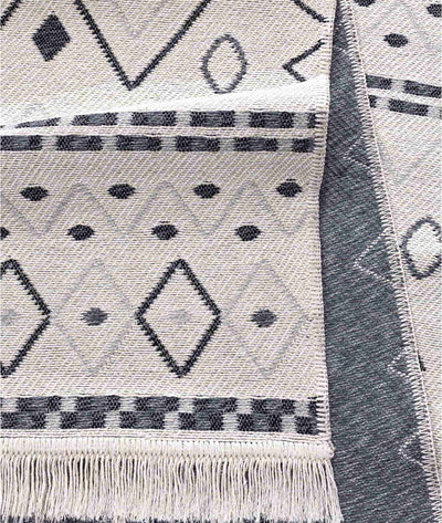 Duo Krem Gri Çift Taraflı Yıkanabilir Dokuma Kilim 24247A