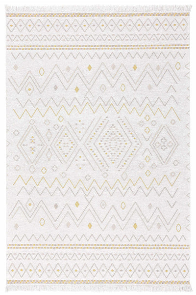 Duo Krem Sarı Çift Taraflı Yıkanabilir Dokuma Kilim 24247A