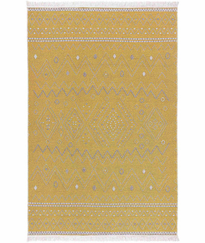 Duo Krem Sarı Çift Taraflı Yıkanabilir Dokuma Kilim 24247A