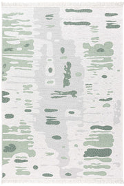 Duo Krem Yeşil Çift Taraflı Yıkanabilir Dokuma Kilim 24245A