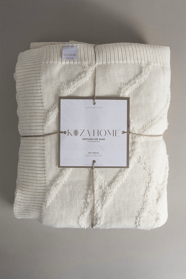 Espuma De Mar Krem Çift Kişilik Battaniye 200x220 37125