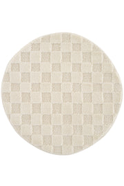 Evra Kare Dokulu Kabartmalı Yumuşak Krem Kaymaz Banyo Paspası Daire 80 x 80