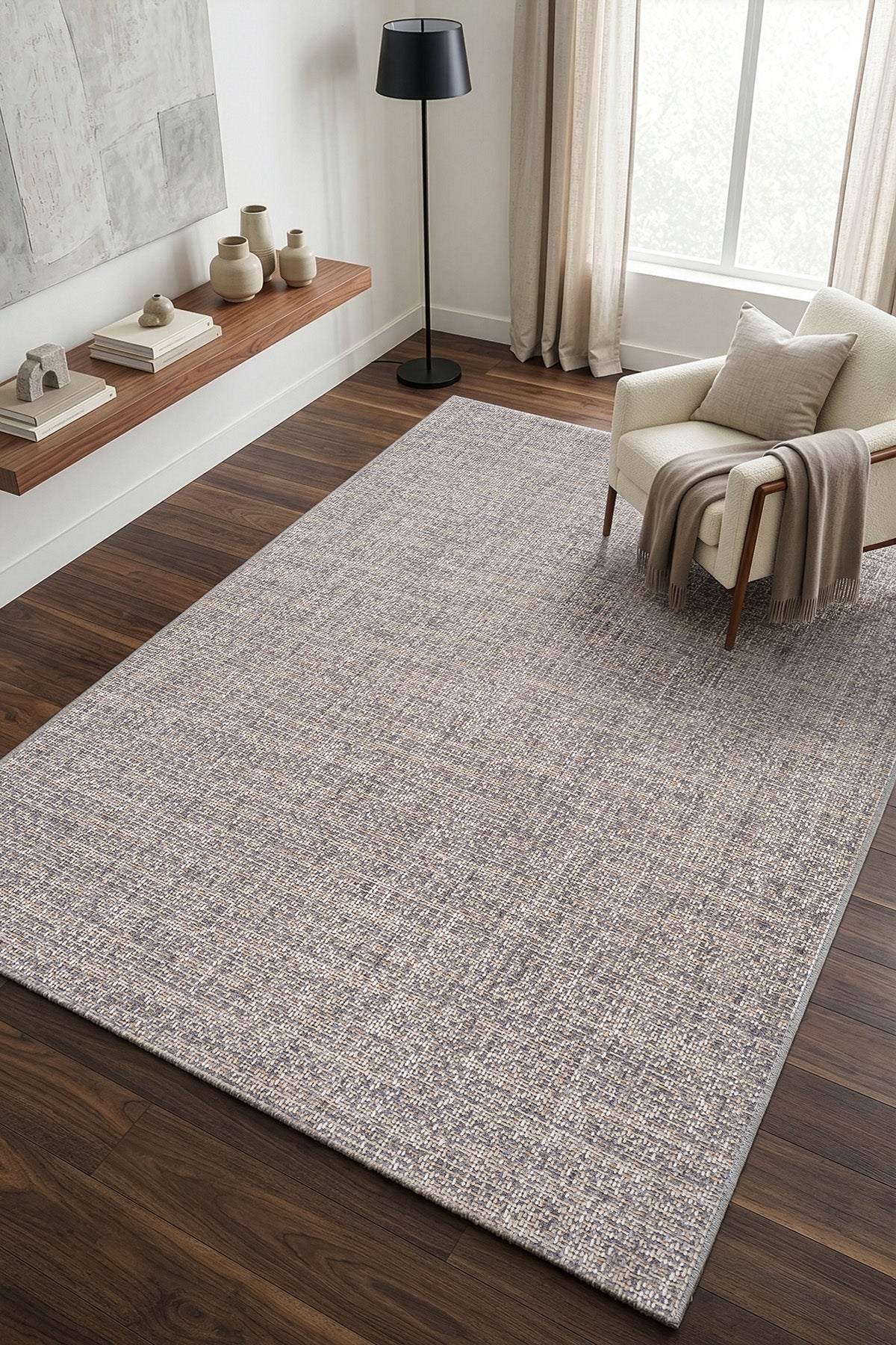 Calvin Klein Felt Bej Gri Halı A5276D