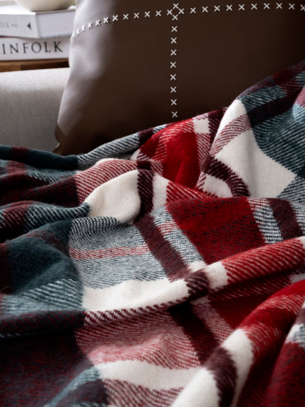 Fıona Kırmızı Ekose Throw 130X170 15050