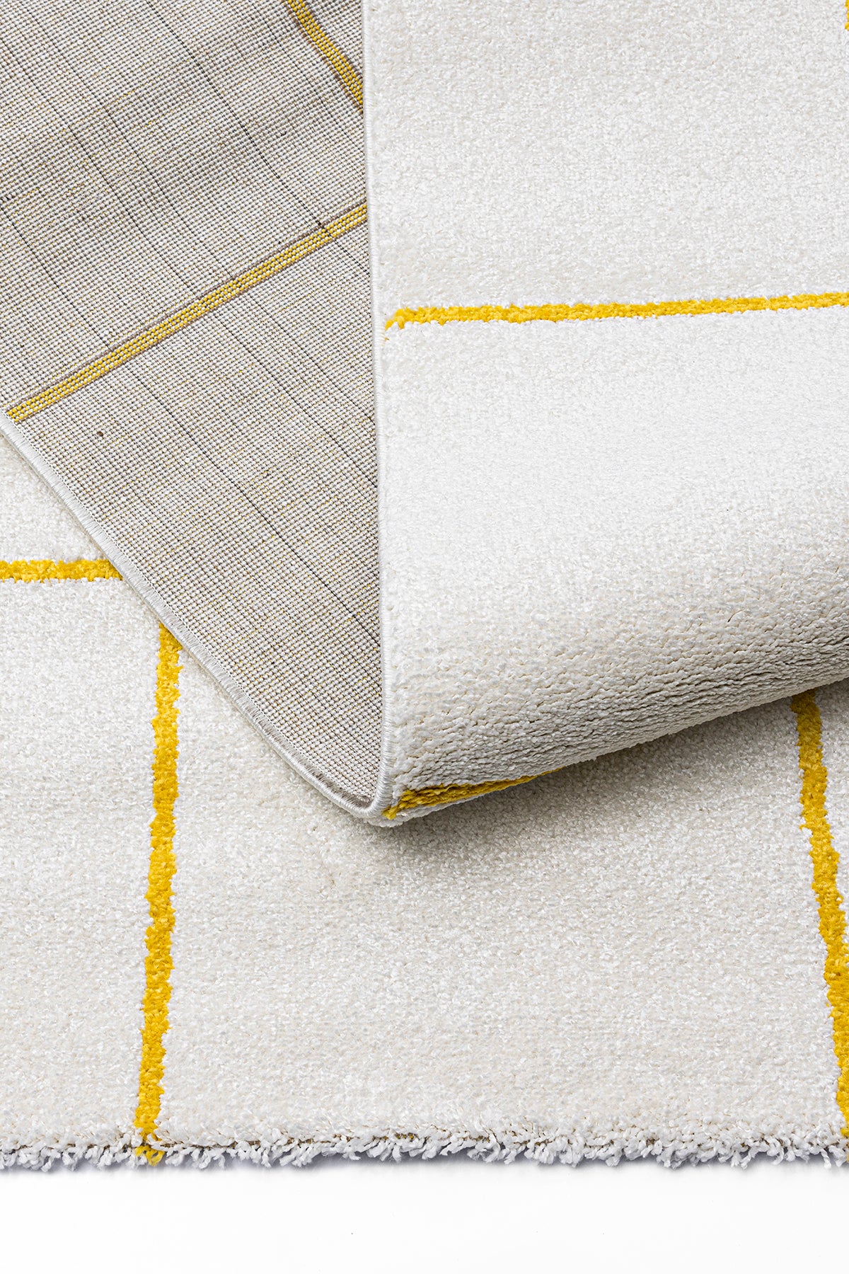 Fjord Beyaz Sarı Halı Kilim Salon Oturma Odası Yatak Odası Koridor Makine Halısı 59836A