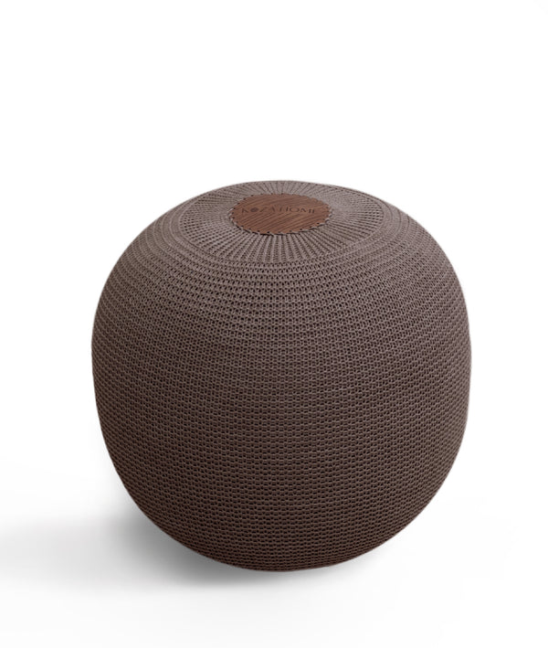 Fluffy Örgü Puf Kahverengi 8006