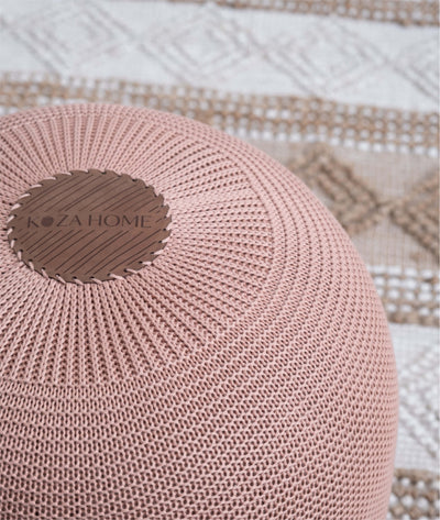 Fluffy Örgü Puf Somon 8004