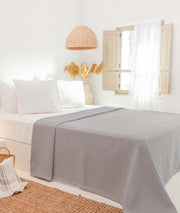 Freya Müslin Gri %100 Pamuk Çift Kişilik Pike 230x245 7503A