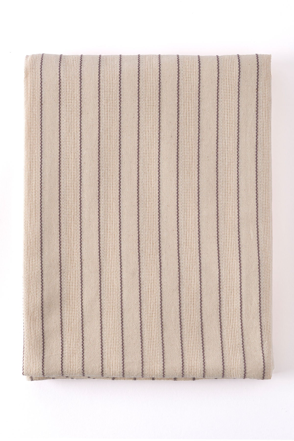 Graın %100 Pamuk Masa Örtüsü Krem-Antrasit Bordür Detaylı 140X200 Cm 2594