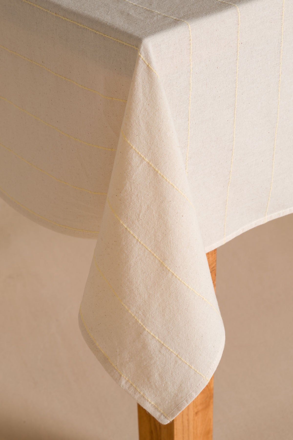 Graın %100 Pamuk Masa Örtüsü Krem-Sarı 140X200 Cm 2597