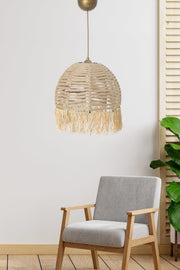 Halo Metal Detaylı Hasır Bohem Avize 9091