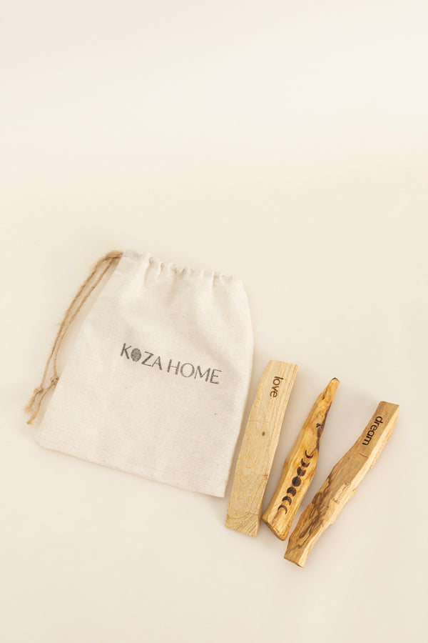 Infınıty 3'lü Palo Santo Beyaz Keten Kese 1064A