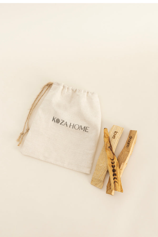 Infınıty 3'lü Palo Santo Beyaz Keten Kese 1064A