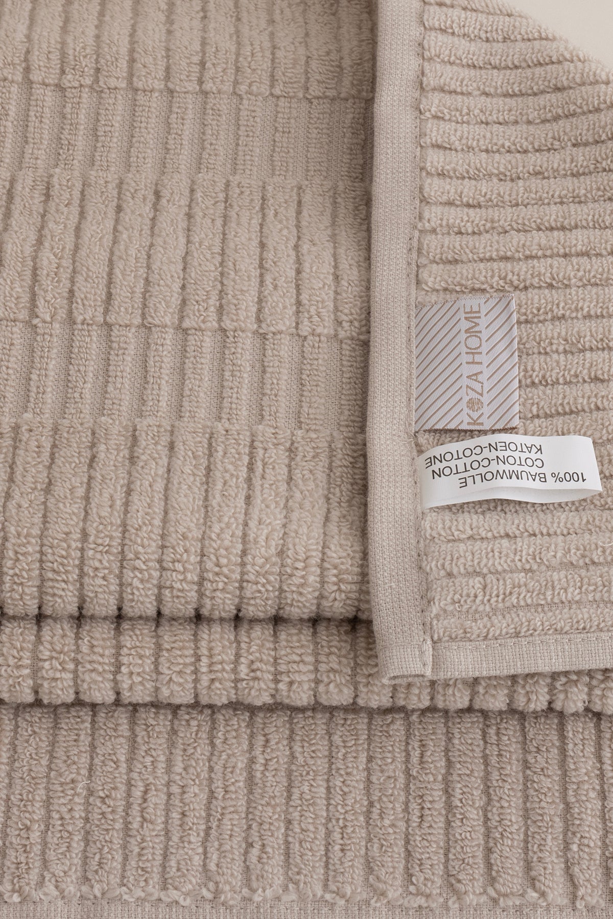 Ivory Bej Bordürlü Mikro Fiber %100 Pamuk 2'Li El Yüz Havlusu Seti 50 X 90 - 50 X 90 1110A