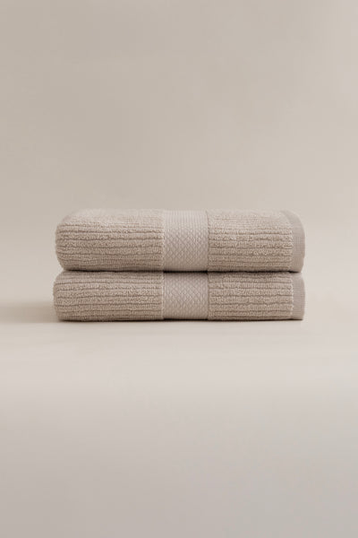 Ivory Bej 2'li Banyo Havlusu Seti 50x90 - 70x140 1128A