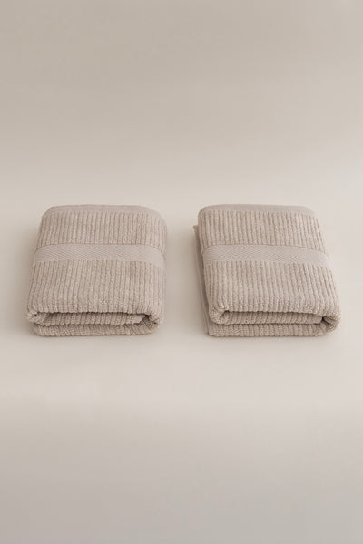 Ivory Bej 2'li Banyo Havlusu Seti 50x90 - 70x140 1128A