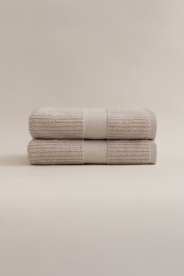 Ivory Bej 2'li Banyo Havlusu Seti 50x90 - 50x90 1134A