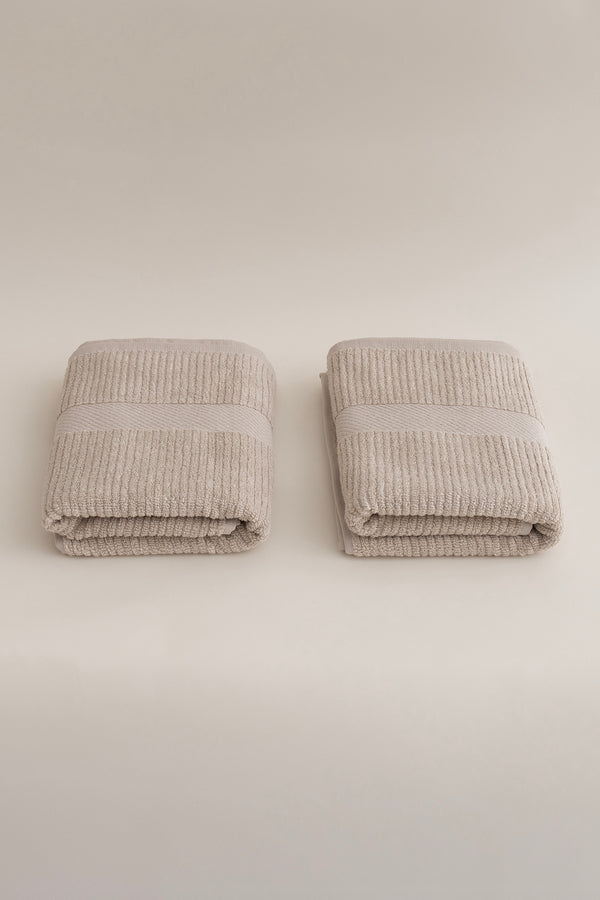 Ivory Bej 2'li Banyo Havlusu Seti 50x90 - 50x90 1134A