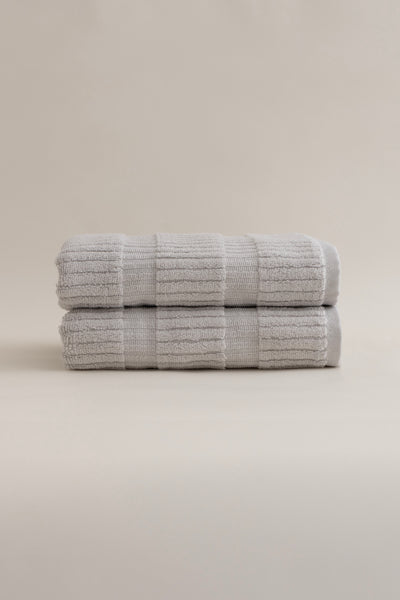 Ivory Gri 2'li Banyo Havlusu Seti 50x90 - 70x140 1102A