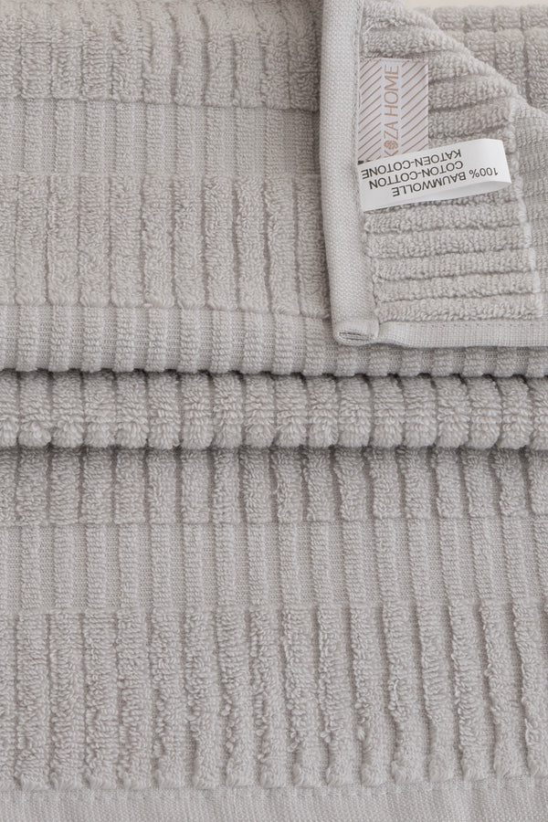 Ivory Gri 2'li Banyo Havlusu Seti 50x90 - 50x90 1108A
