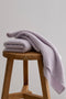 Ivory Lila Kabartma Dokulu Mikro Fiber %100 Pamuk 2'Li Banyo Havlusu Seti 50 X 90 - 70 X 140 1117A