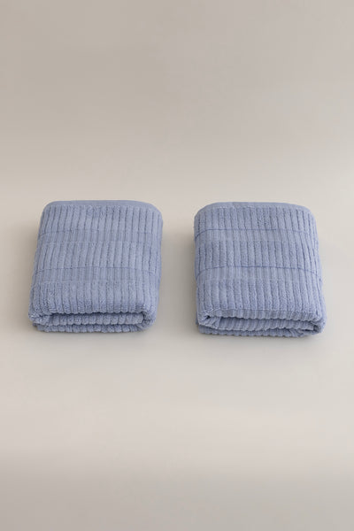 Ivory Mavi 2'li Banyo Havlusu Seti 50x90 - 70x140 1106A