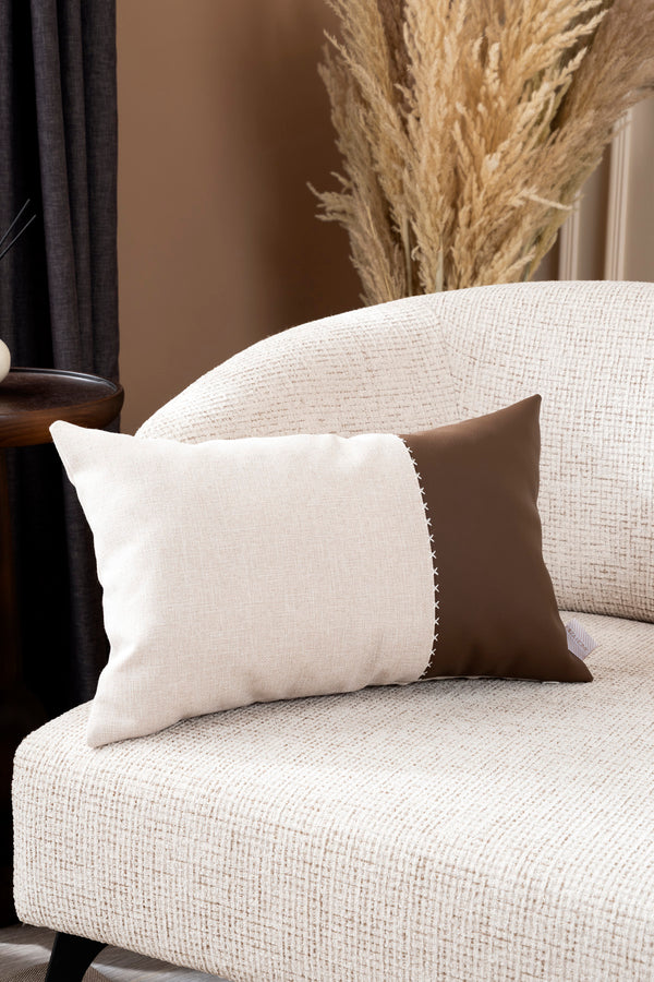 Ivy Soft Deri Kahve Kırlent Kılıfı 45X45 2546