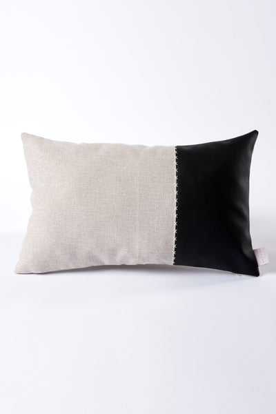 Ivy Soft Deri Siyah Kırlent Kılıfı 45X45 2548