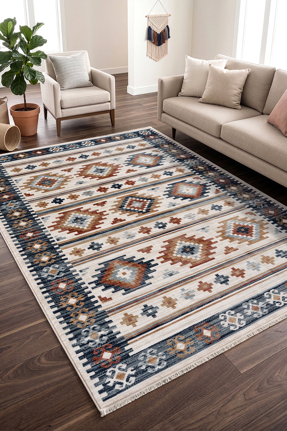 Koza Bohem Krem Multi Halı A5849A