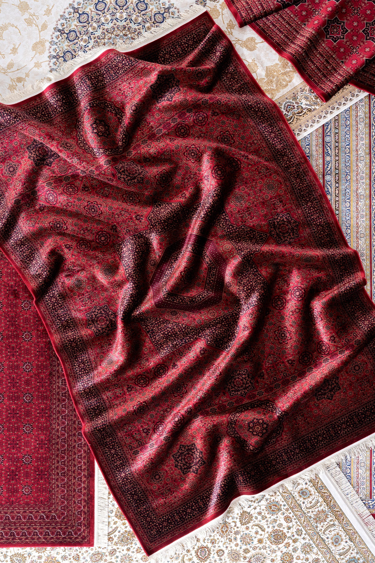 Koza Buhara Bordo Salon Halısı A5976A