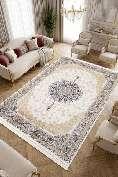 Koza Buhara Bej Gold Salon Halısı A5979B