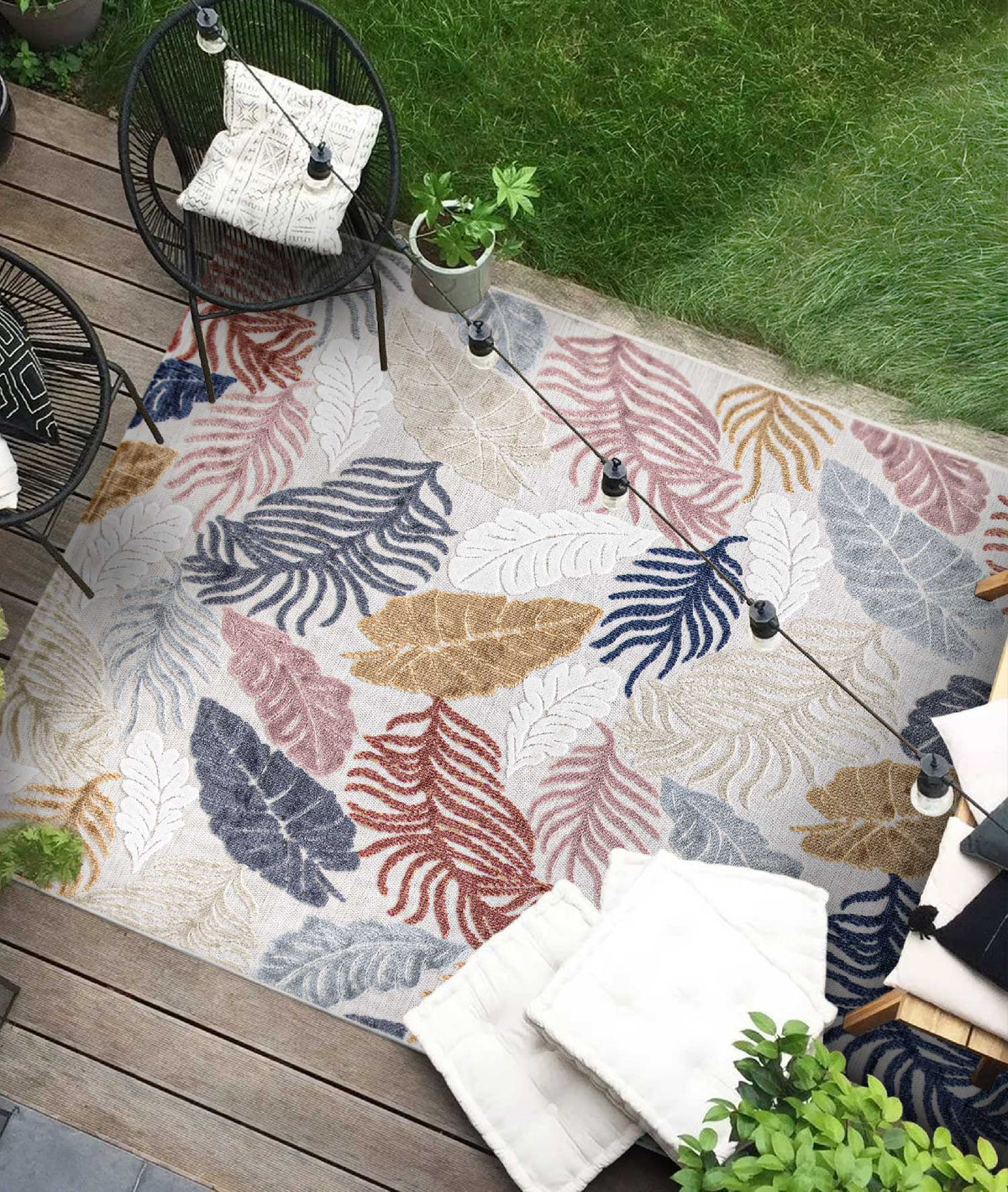 Koza Garden Multi Halı Kilim Balkon Teras Bahçe Salon Koridor Makine Halısı 65246