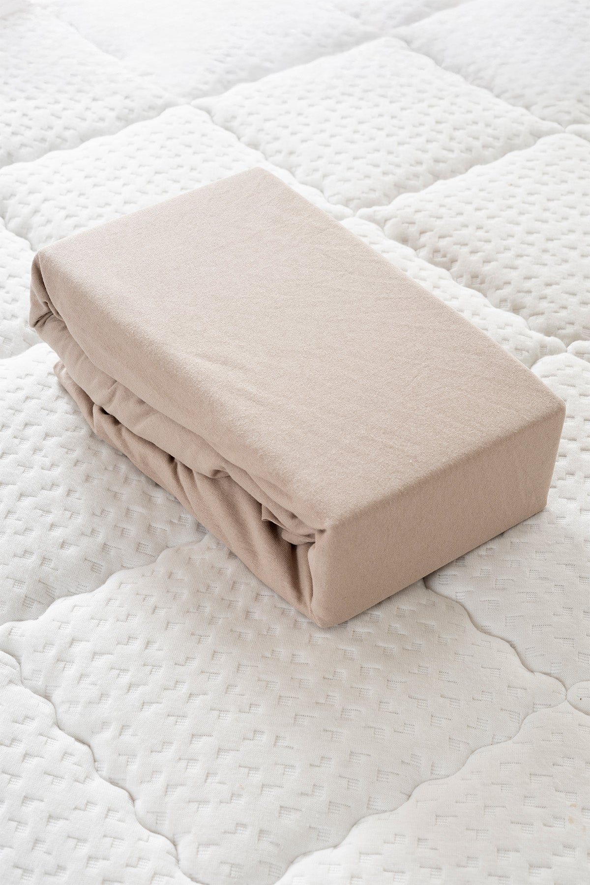 Koza Home Bej Çift Kişilik Penye Fıtted Çarşaf 2527