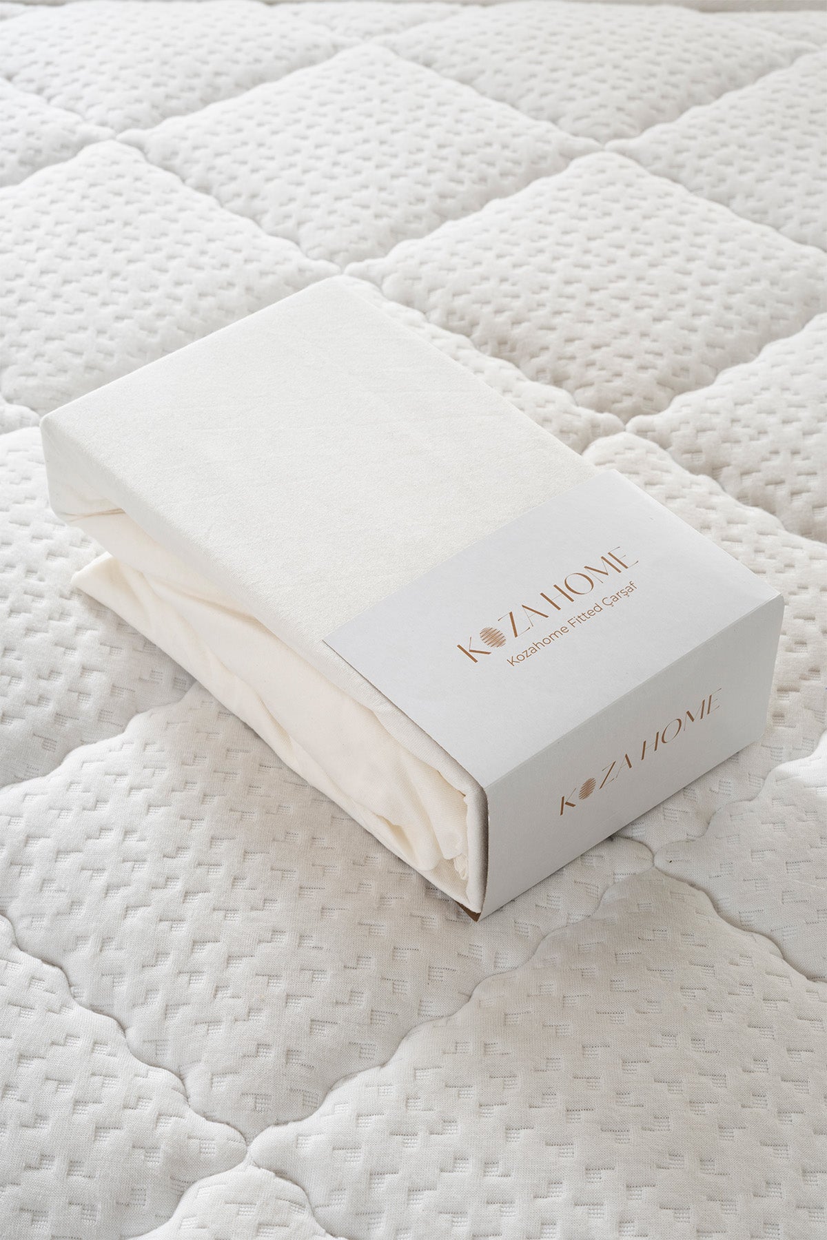 Koza Home Ekru Çift Kişilik Penye Fıtted Çarşaf 2528