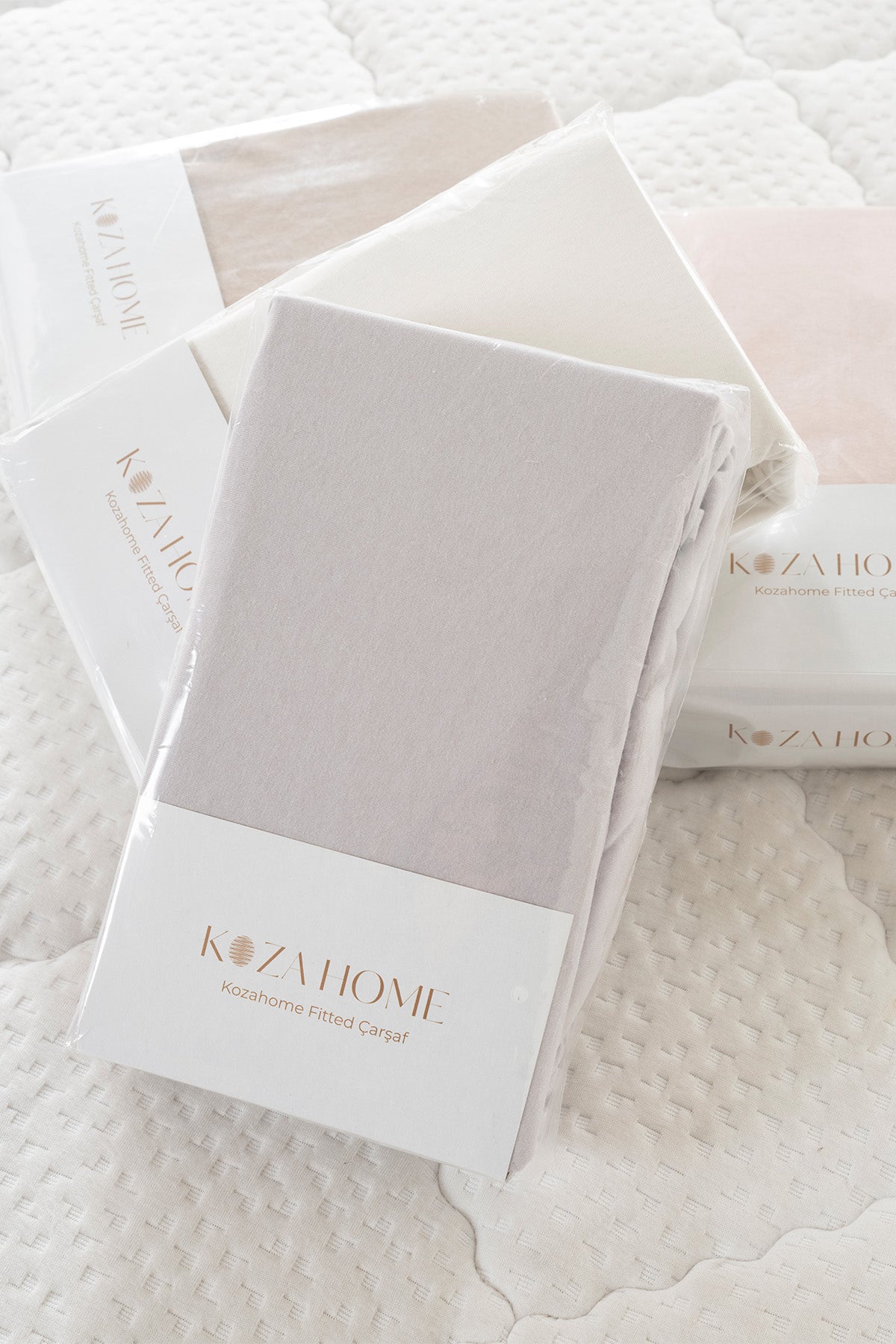 Koza Home Ekru Çift Kişilik Penye Fıtted Çarşaf 2528