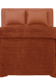 Koza Lun Kiremit Yatak Örtüsü Takımı Çift Kişilik 9083 230 x 240