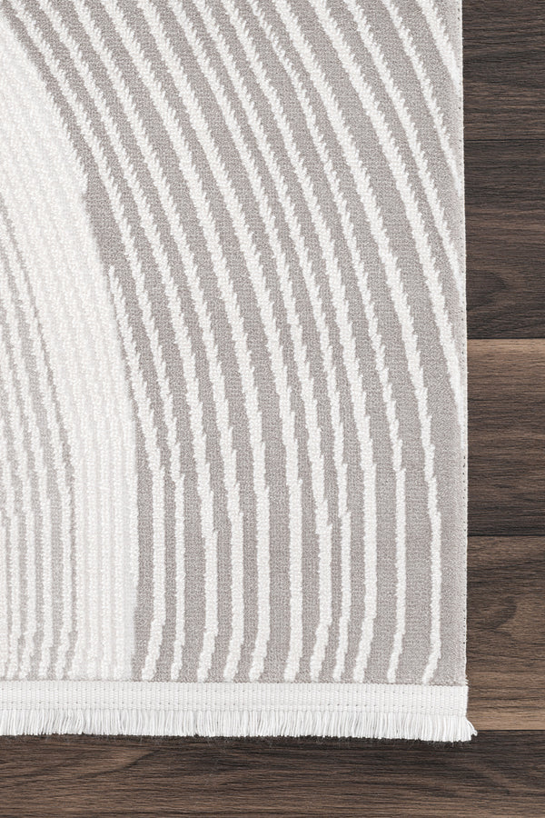 Koza Luna Krem Gri Oturma Odası Halısı A2688C