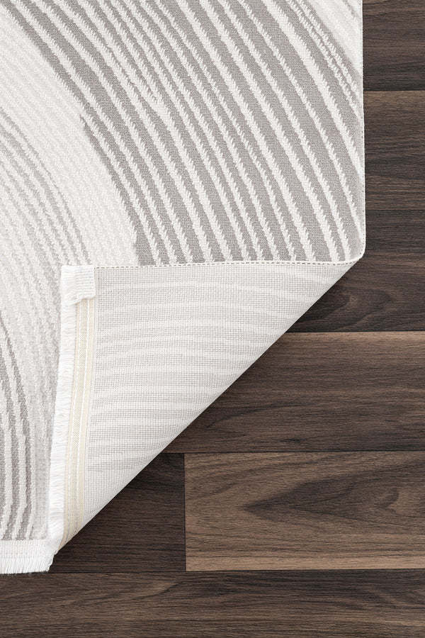 Koza Luna Krem Gri Oturma Odası Halısı A2688C