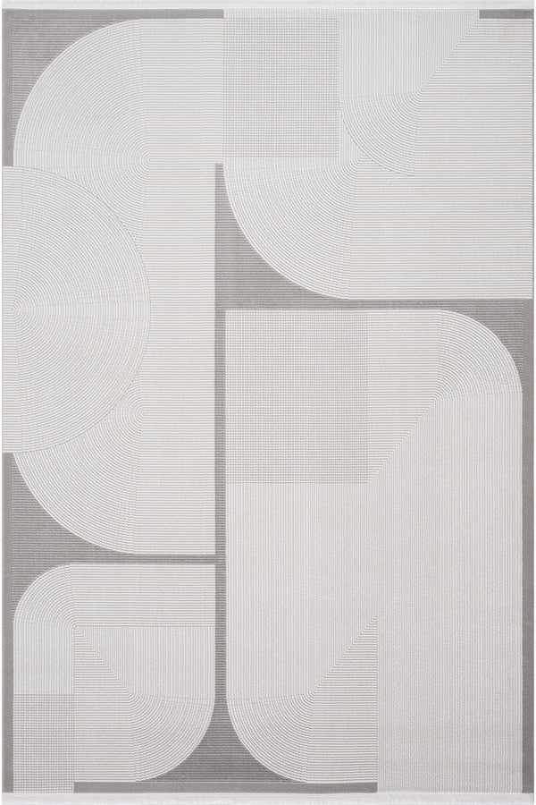 Koza Luna Krem Gri Oturma Odası Halısı A2700C