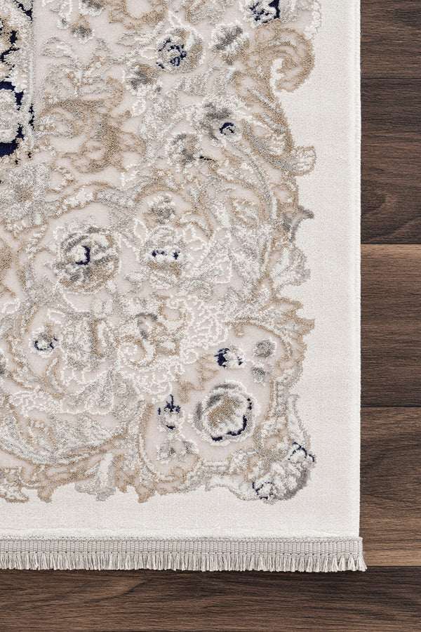 Koza Mirage Krem Mavi Salon Halısı A3780A