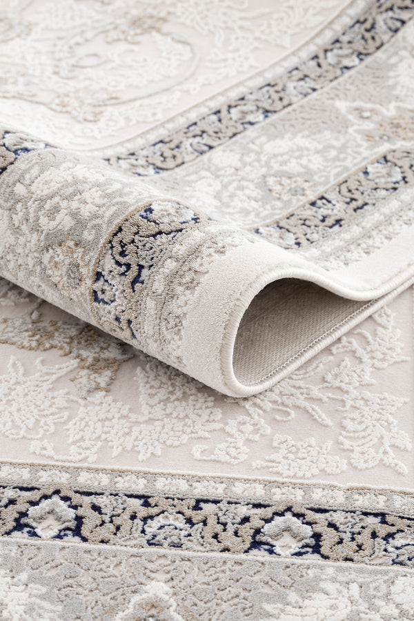 Koza Mirage Krem Mavi Salon Halısı A3782A