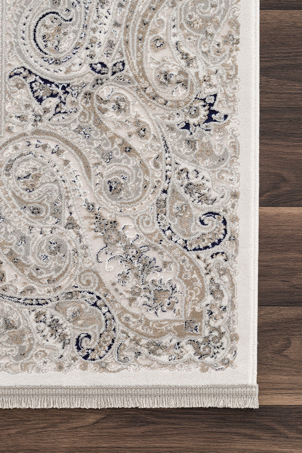 Koza Mirage Krem Mavi Salon Halısı A3783A