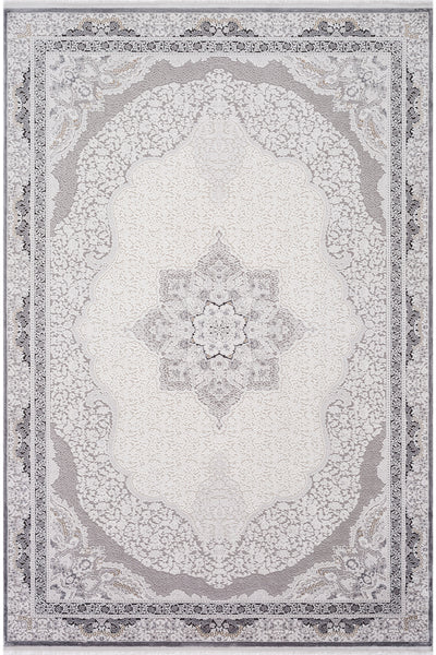 Koza Nazende Krem Antrasit Salon Halısı  A3390E