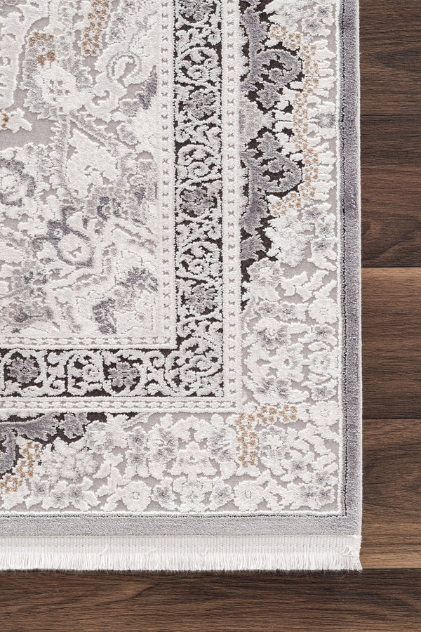 Koza Nazende Krem Antrasit Salon Halısı  A3390E