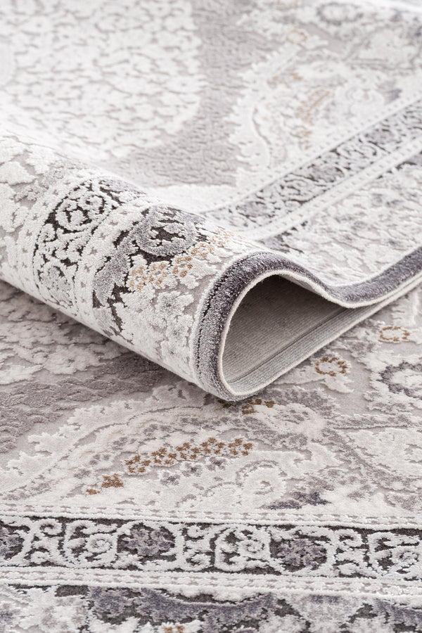 Koza Nazende Krem Antrasit Salon Halısı  A3390E